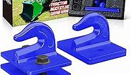 2 Pack 3/8" Tractor Bucket Grab Hook Grade 70 Forged Steel Bolt On Grab Hook Tow Hook Mount with Backer Plate,Work Well for Tractor Bucket, RV, UTV,Truck, Max 15,000 lbs, Blue