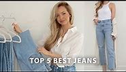 TOP 5 BEST JEANS TRY ON + REVIEW | Levi’s, Zara, Mom Jeans, 501, Ribcage, Wedgie