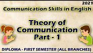 Theory of Communication || Concept of Communication || Definitions and Characteristics - Part -1