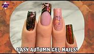 Easy Autumn Gel Nails with Flakies and Gel Polish