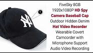Fivesky 8gb 1920x1080p hd spy camera baseball cap outdoor hidden denim hat video recorder wearable c