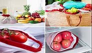 Reusable Mesh Produce Bags - Eco-Friendly - Washable and See-Through - 4 Sizes - 6PCS