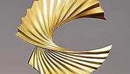 FelyHos Gold Wave Resin Statue Modern Abstract Home Decor Accents