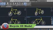 BICYCLE IN AUTO-CAD || 3D MODELLING || PRACTICE TUTORIALS FOR BEGINNERS