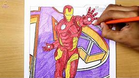 Iron man coloring page easy | How to color ironman easy | Marvel characters