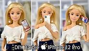 DIY Barbie Doll Apple IPhone 12 Pro! How to Make Realistic Mini IPhone Free Printable!