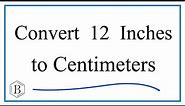 How to Convert 12 Inches to Centimeters (12in to cm)
