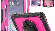 HXCASEAC Case for Samsung Galaxy Tab A9+/ A9 Plus Case 11 Inch, Protective with Screen Protector/Hand Strap/Pen Holder, Sturdy Shockproof Galaxy A9 Plus Tablet Case 2023 SM-X210/X216/X218 - Rose