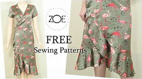 DIY Sewing Silk Wrap Dress FREE Sewing Patterns | Zoe DIY