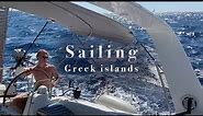 Sailing Greek islands in the Aegean Sea - Cyclades in September 2021