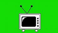 video drawing animation icon signal and frequency television object, drawn in black and white color. On a green chroma key background