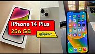 Unboxing iPhone 14 Plus (256 GB) Starlight | Flipkart Sale 2024 | Open Box Delivery eKart