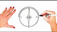 How To Draw A Compass Step By Step - Compass Drawing EASY - Super Easy Drawing Tutorials