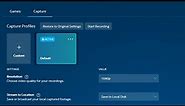 How to get back games and captue tab in intel graphics command center