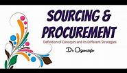 Sourcing & Procurement in Operatons and Supply Chain Management
