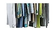 Xiofio 3 Tiers Heavy Duty Clothing Rack, Metal Garment Rack Coat Rack, Clothes Rack with 2 Side Hooks,Hanging Adjustable Garment Rack for Bedroom Living Room Laundry Room Balcony Garden,Black