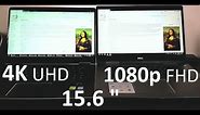 4K vs 1080p Laptop screen (15.6 inch). Can you see the difference?