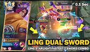 LING DUAL SWORD FASTHAND COMBO USING THE LIGHTEST SKIN!! | LING FASTHAND GAMEPLAY - MLBB