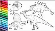 Drawing and Coloring Dinosaurs Color Pages Collection 3 - How to Draw Jurassic World Dinosaur