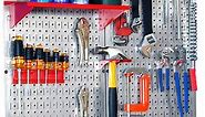 Metal Pegboard Utility Tool Storage Kit - Metallic Pegboard with Accessories