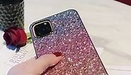 Guppy Compatible with iPhone 13 Pro Max Glitter Diamond Sequins Case for Women Girls Luxury Bling Gradient Rainbow Sparkle Rhinestone Soft Silicone Rubber Protective Cover Case 6.7 inch Blue