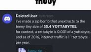 I have made a 55.4 Yottabyte zip bomb