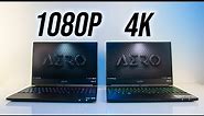 1080p or 4K Laptop? Gigabyte Aero 15x Comparison