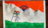 How to draw a easy deshbhakti scenery drawing on independence Day of india step by step