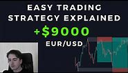 +$9000 Trading EUR/USD - Easy Trading Strategy Explained - EUR/USD Trade Breakdown