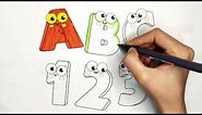 "How To Draw ABC and 123 🔢 Coloring Fun for Kids | Learn with Colors and Numbers"