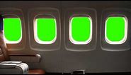 Airplane Windows - green screen - free use