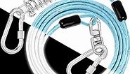 Dog Tie Out Cable: Reflective 10/15/20/30 ft Heavy Duty Dogs Chain for Outside with Shock Absorbing Spring - Dog Runner Leash for Yard Camping Outdoor Sturdy Lead for Small to Large Dog Up to 500LBS