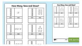 Tens and Ones to 20 Activity Sheet