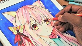 DRAWING A "Neko" Anime Girl(アニメを描く)