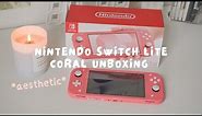nintendo switch lite coral unboxing 🍑 *aesthetic*