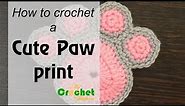 How to crochet a cute paw print - Free crochet pattern