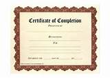 Certificate Of Completion Free Template Photos