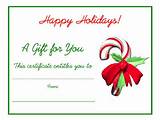Images of Free Christmas Gift Certificate Template Printable