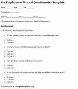 Medical Conditions Questionnaire Pictures