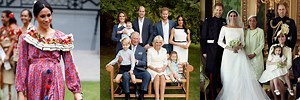 Meghan Markle in Colored Clothing with Royal Family