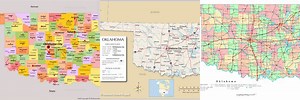 Oklahoma State Map with Cities and Towns