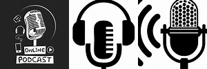 Podcast Black and White Clip Art