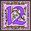 12 Aesthetic Purple Number