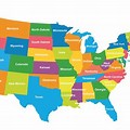 A Political Map of the USA with Color