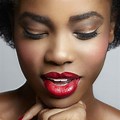 African Woman Wearing Lipstick