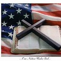 American Flag Cross and Bible Clip Art