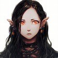 Anime Black Hair Elf Girl