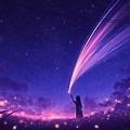 Anime Galaxy Purple Wallpaper PC 4K