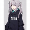 Anime Girl with Headphones and Hoodie Drawing