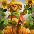 Beautiful Autumn Scarecrow Wallpaper